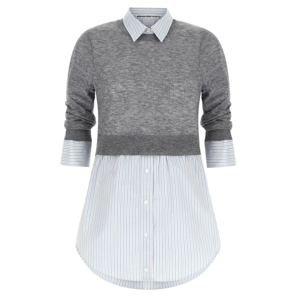 Alexander Wang Gray Wool Women's Blouse
